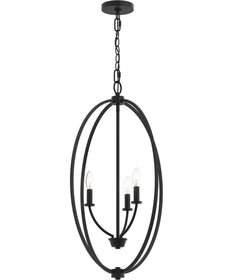 Jheni 3-Light Foyer Pendant Matte Black