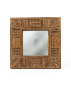 UMA Brown Wicker Frame - 16.25" Wall Mirror