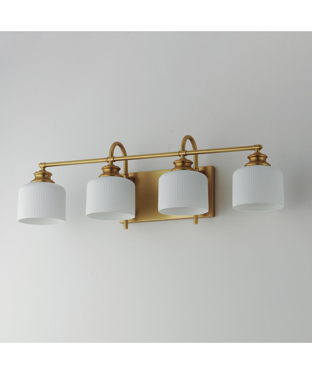 Bisque 4-Light Bath Vanity Natural Aged Brass