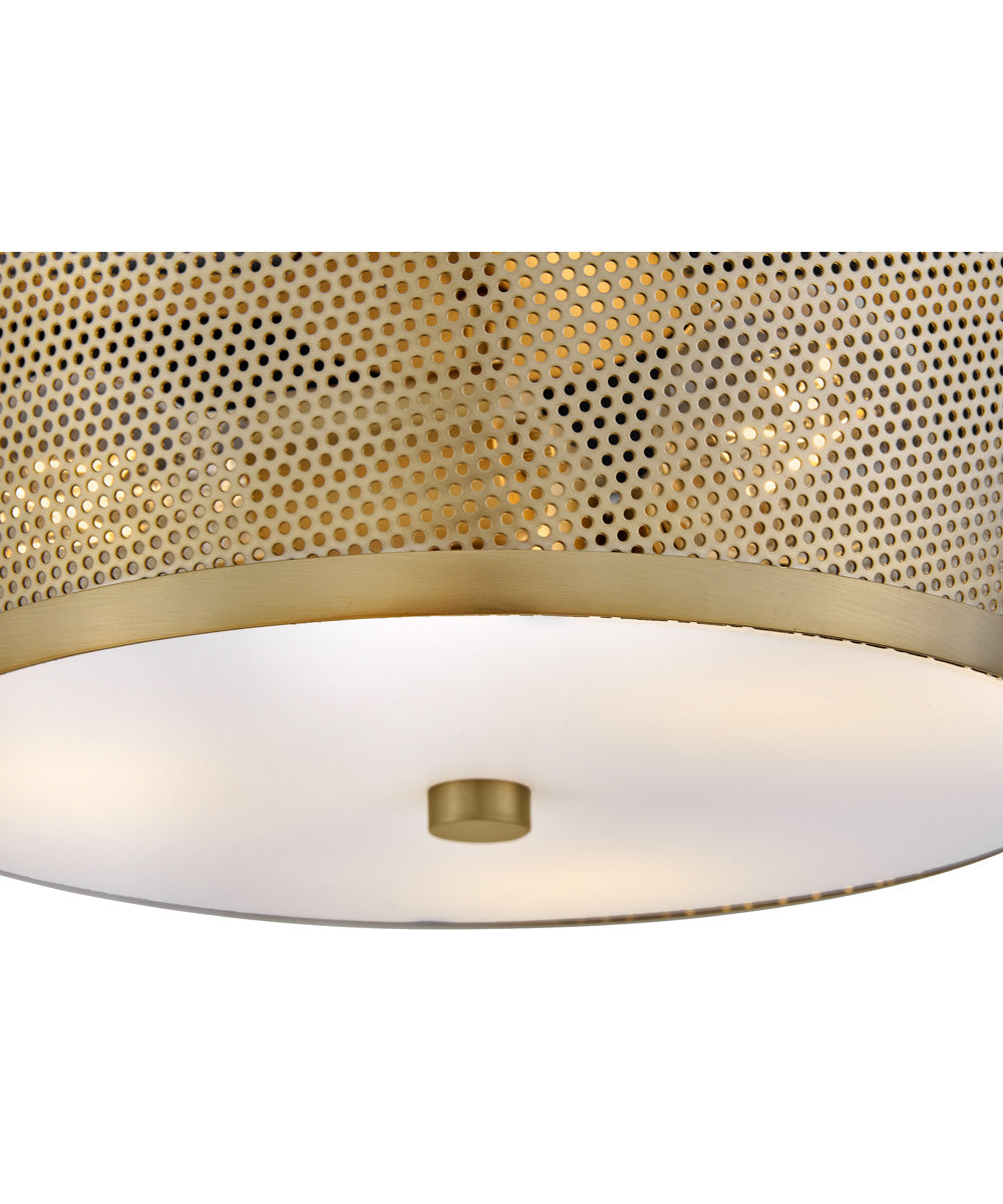 Cash 3-Light Medium Semi-Flush Mount in Lacquered Brass