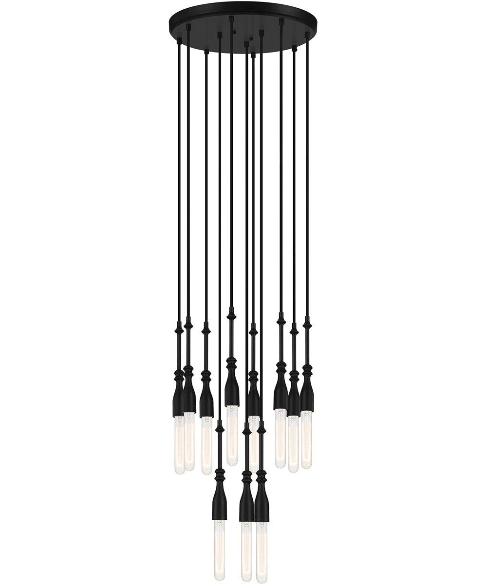 Louise 11 Light Chandelier Matte Black