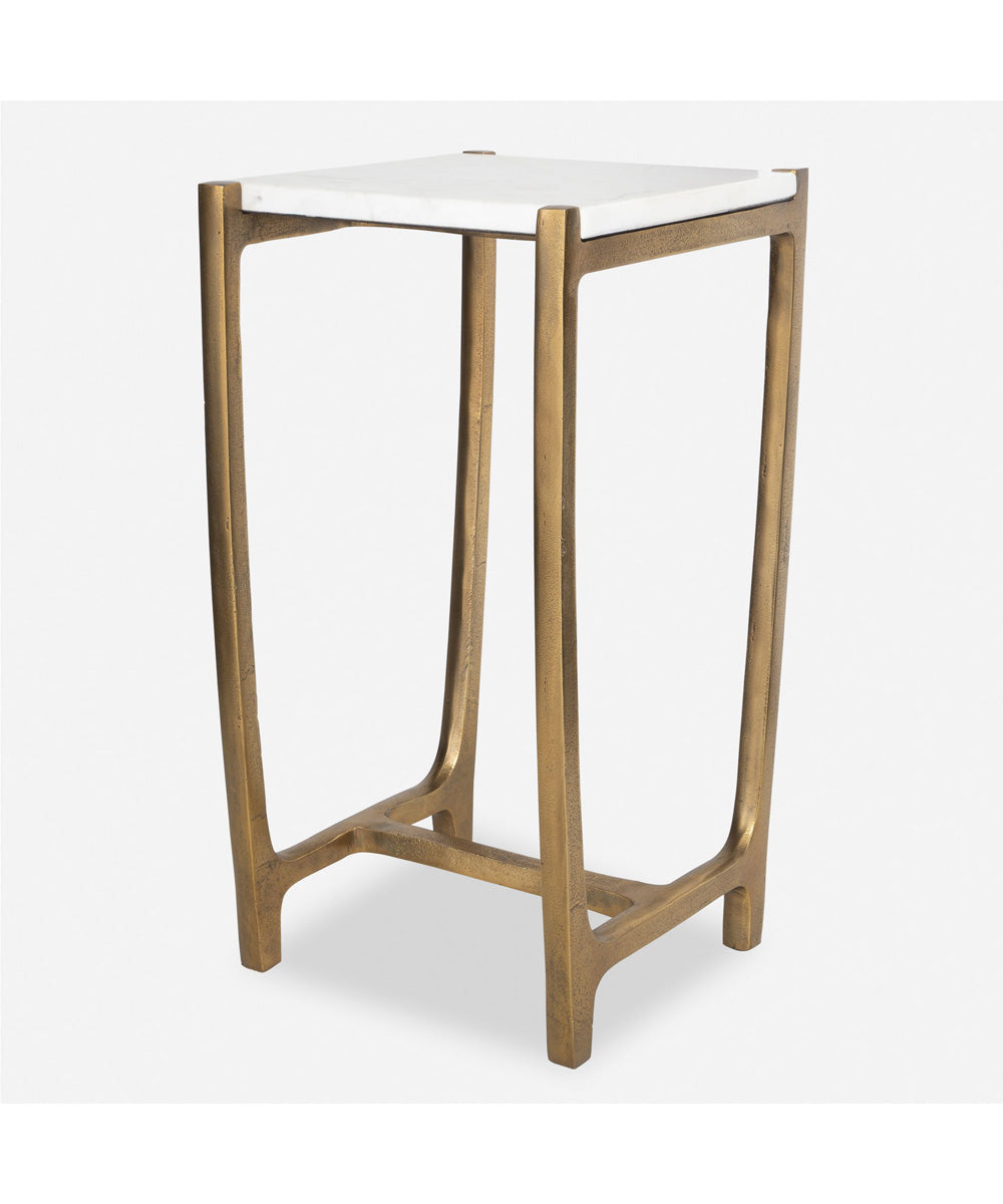 Affinity White Marble Accent Table