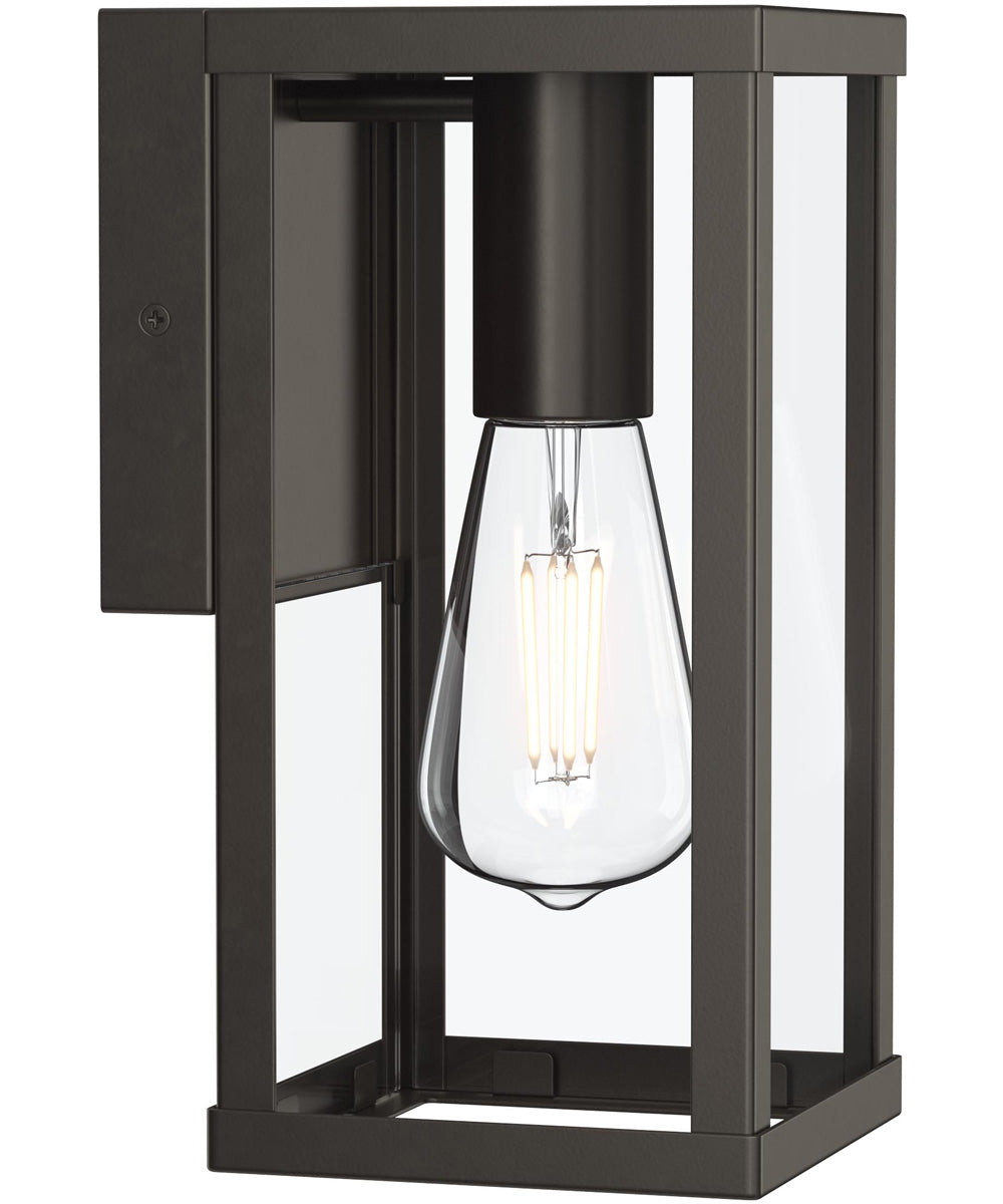 Ryle 1-Light Small Wall Lantern with Clear Glass Panels Antique Bronze