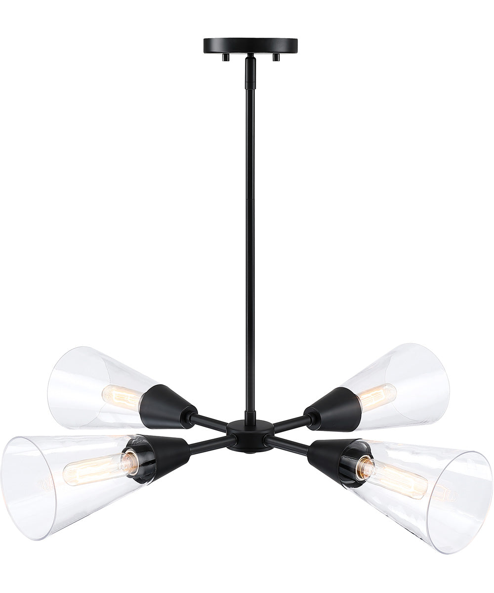 Norro 4 Light Chandelier  Matte Black