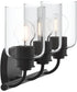 Reines 3-Light Bath Vanity with Clear Glass Shades Matte Black