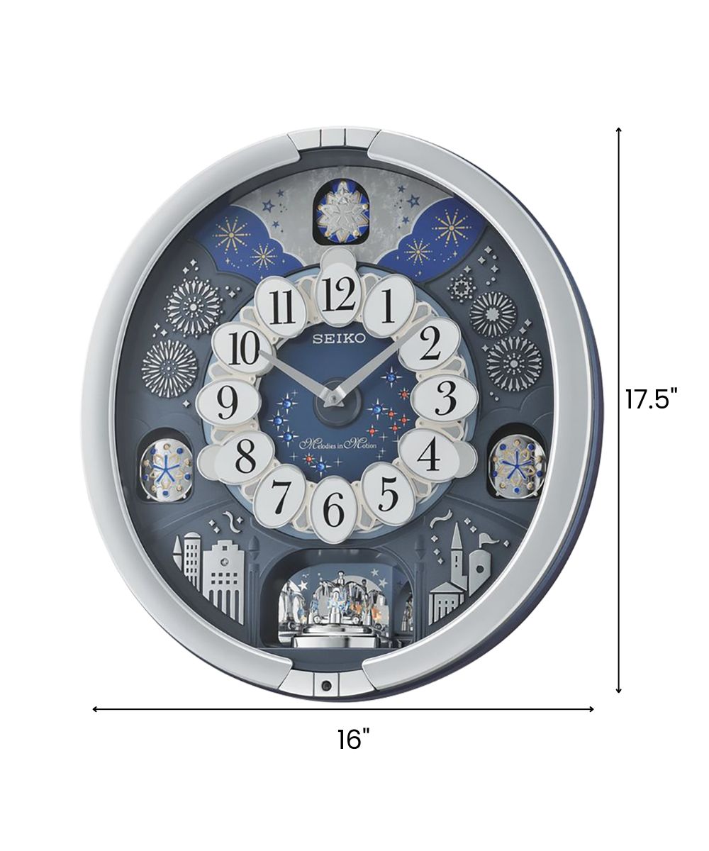 18"H Melodies in Motion Clock  with 18 Hi-Fi Melodies