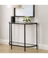 Accent Furniture with Tempered Glass Top with Shelves Satin Black