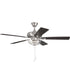 EOS 2 Light Clear Bowl 52" Ceiling Fan 2-Light Fan Brushed Polished Nickel