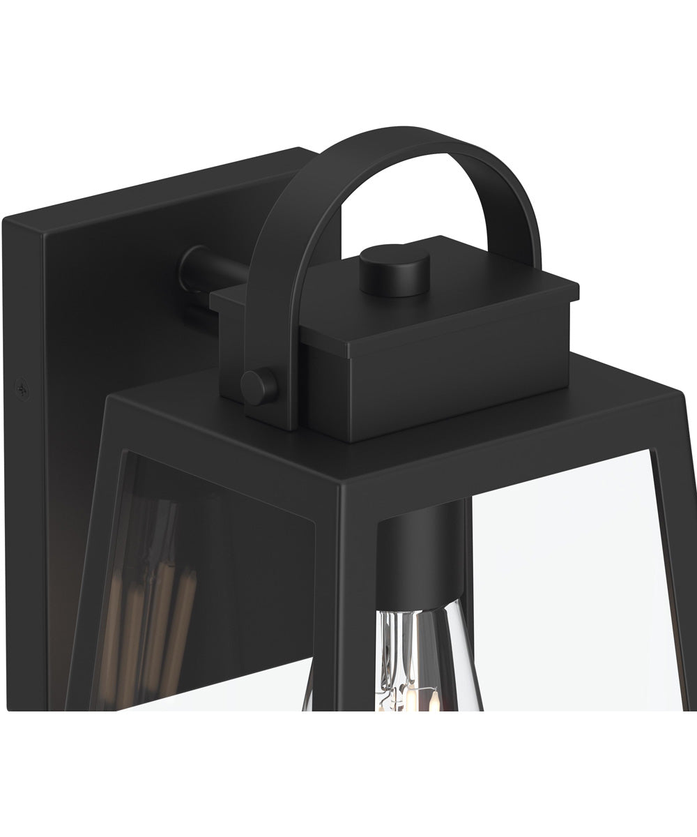 Hedry Large Outdoor Wall Lantern with Clear Glass Panels Matte Black