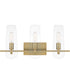 Bergen Beach 3 Light Vanity Brushed Gold