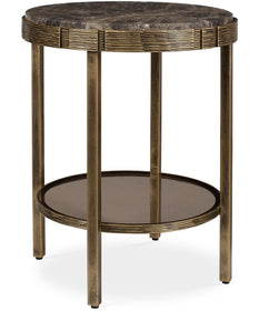Cusano Round Dark Marble Accent Table