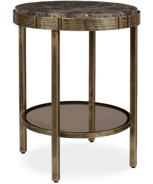 Cusano Round Dark Marble Accent Table