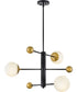 Auggie 3-Light Medium Adjustable Multi Tier Chandelier in Black
