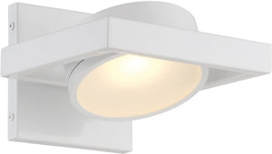 7"W Hawk 1-Light LED Vanity & Wall White