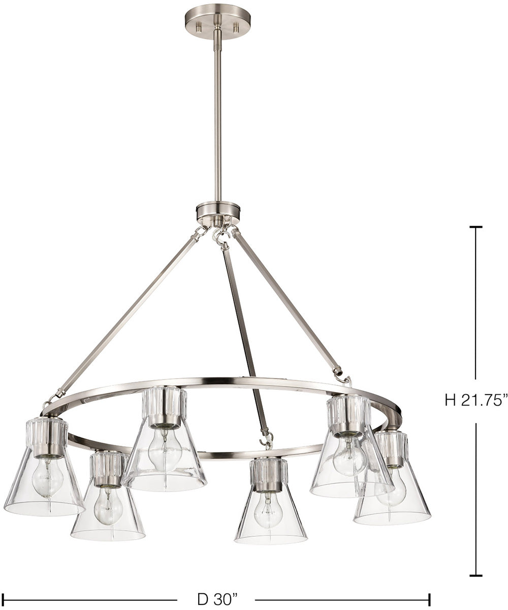 Gianna 6-Light Chandelier Brushed Nickel