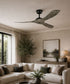 60" Edge Coastal 3-Blade Indoor/Outdoor Ceiling Fan Aged Pewter with Light Grey Weathered Oak Blades with Remote