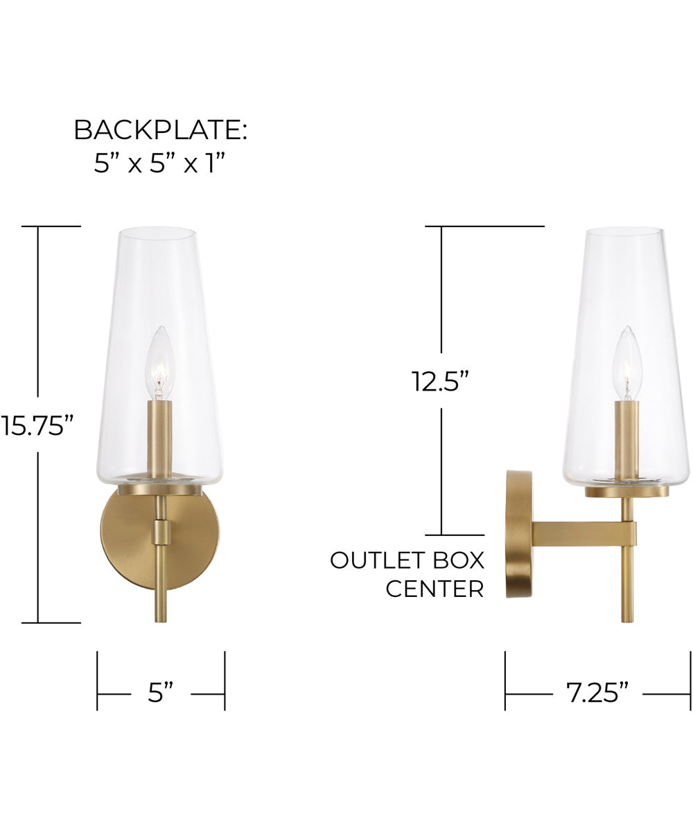 Aaron 1-Light Sconce Aged Brass