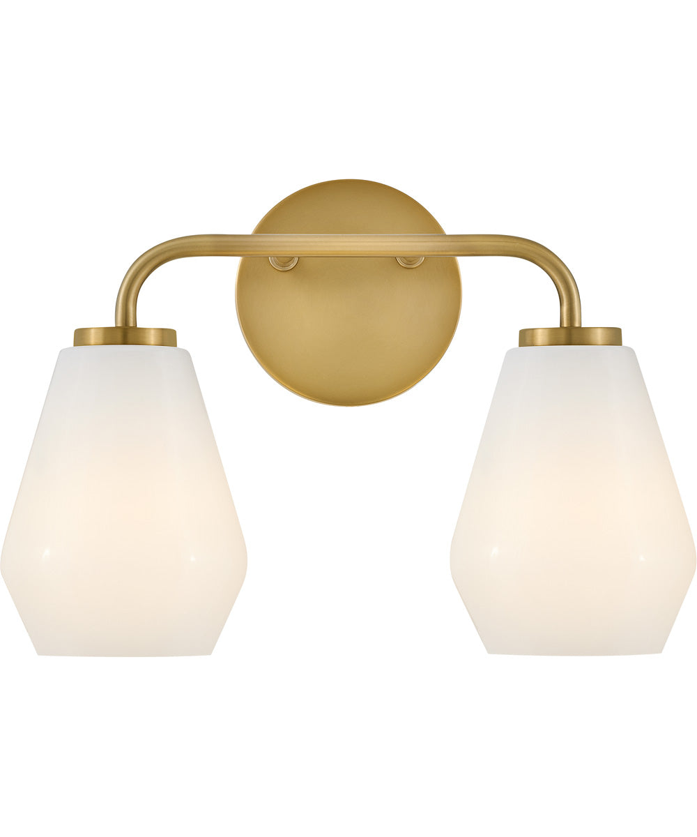 Gio 2-Light Small Two Light Vanity in Lacquered Brass