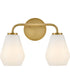 Gio 2-Light Small Two Light Vanity in Lacquered Brass