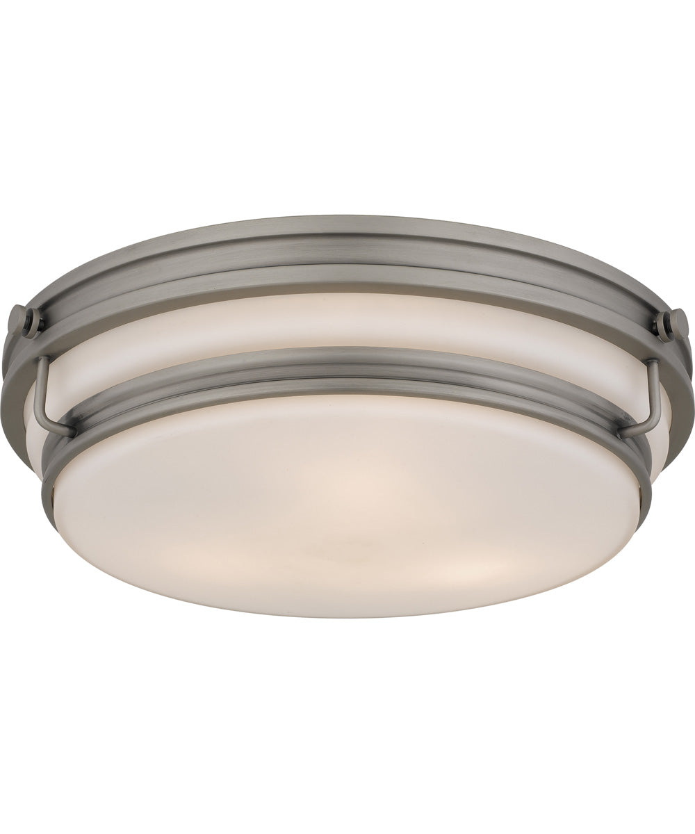 Quoizel Flush Mount Medium 3-light Flush Mount Antique Nickel