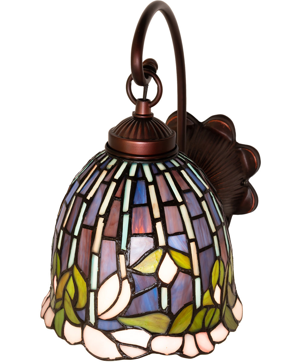 7" Wide Tiffany Flowering Lotus Wall Sconce