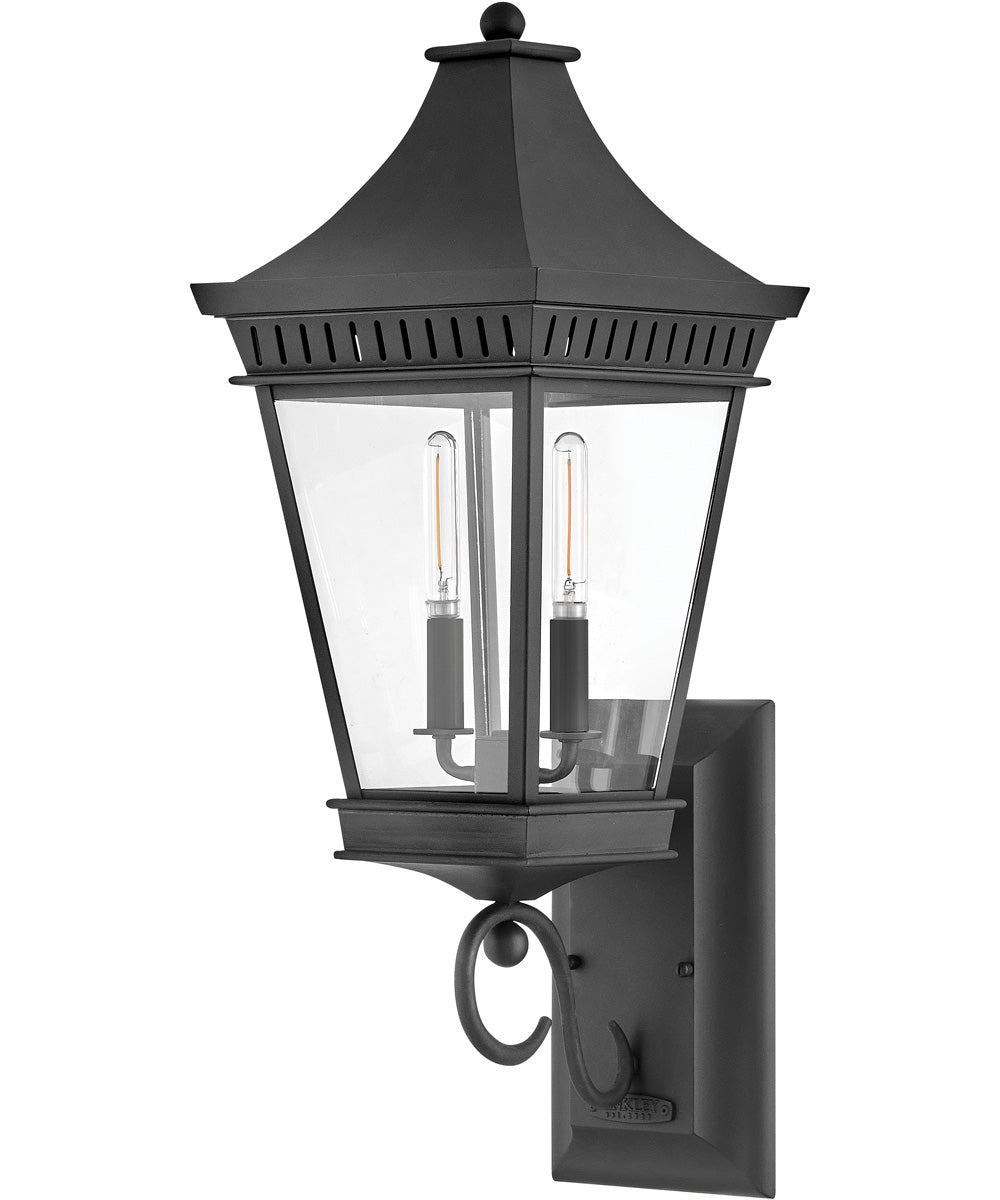 Chapel Hill 2-Light Large Wall Mount Lantern in Museum Black