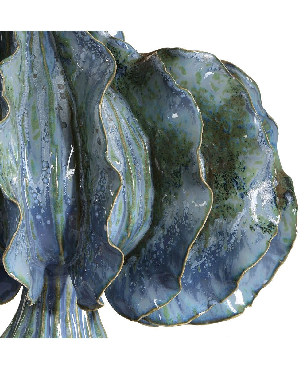 Ruffle Up Blue Green Table Lamp