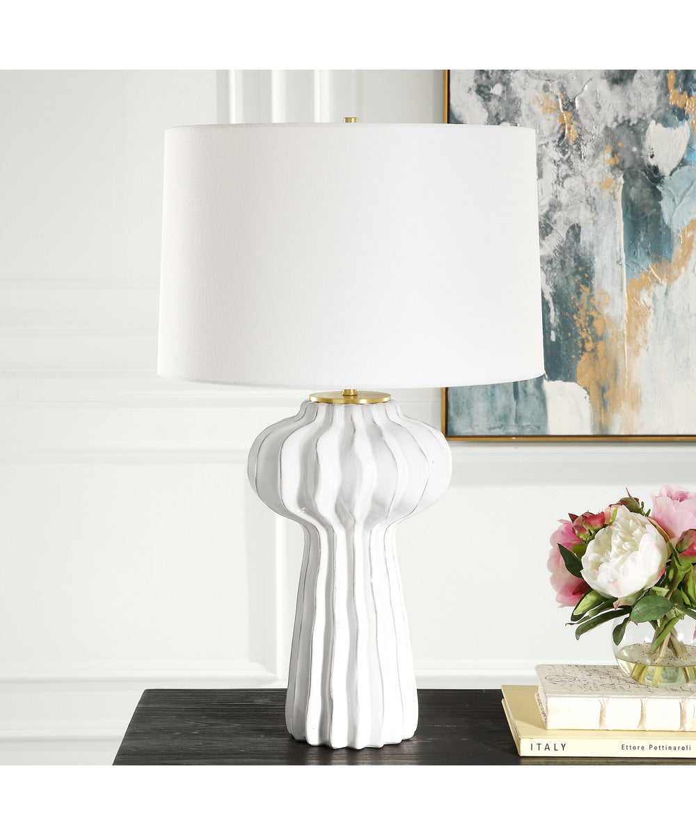 Wrenley Ridged White Table Lamp