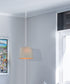 14"W 2 Light Swag Plug-In Pendant  White Linen with Diffuser White Cord