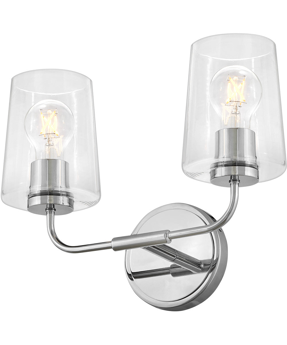 Kline 2-Light Small Two Light Vanity in Chrome