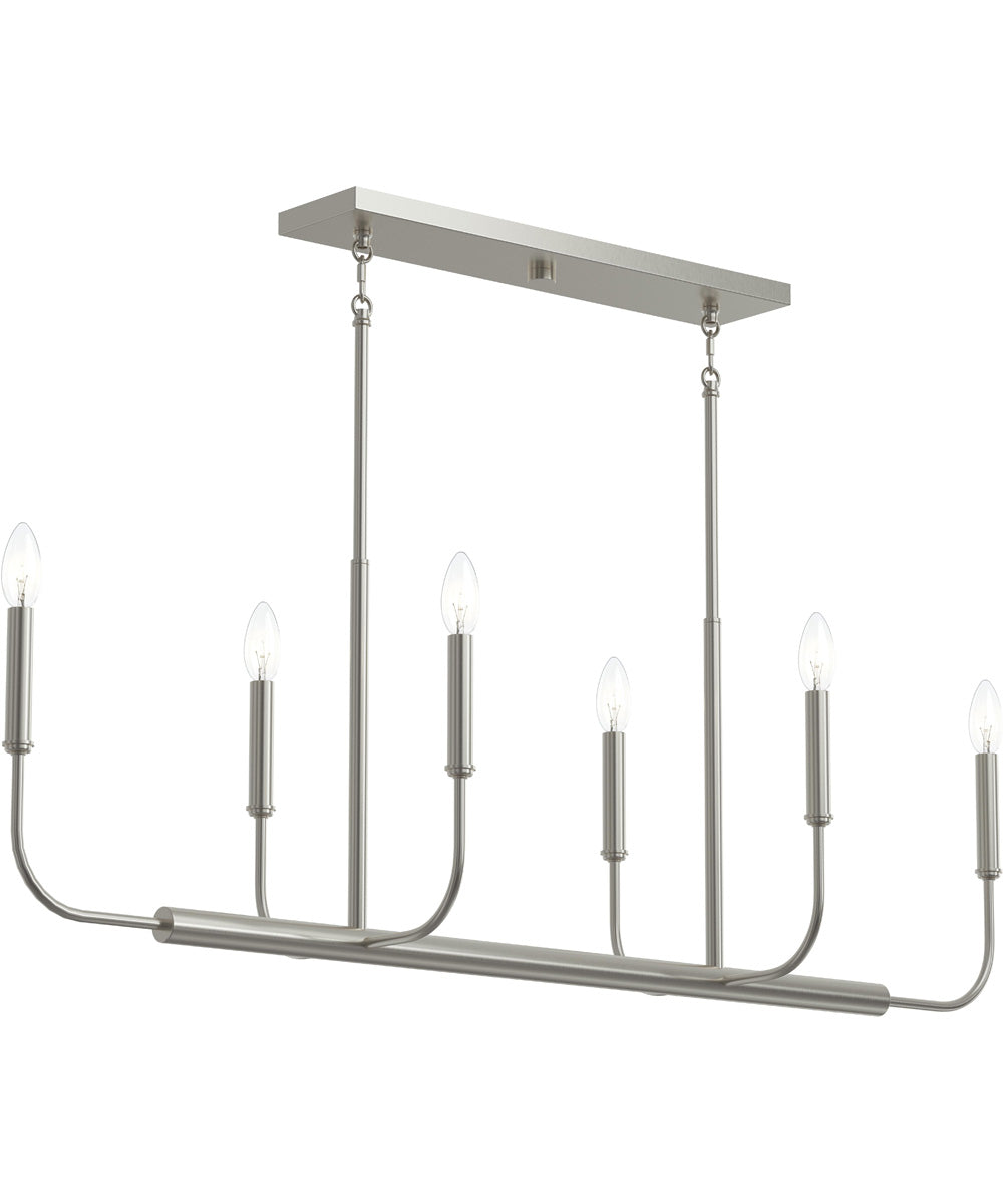 Reines 6-Light Linear Chandelier Brushed Nickel