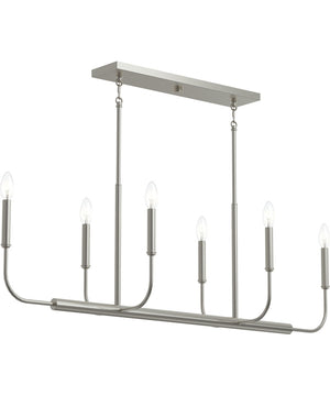 Reines 6-Light Linear Chandelier Brushed Nickel