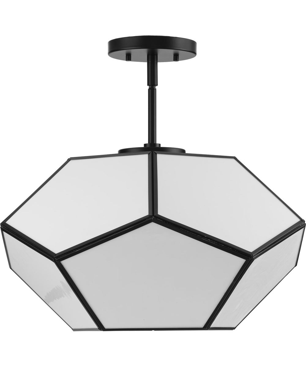 Latham 18 in. 3-Light Flush Mount Matte Black