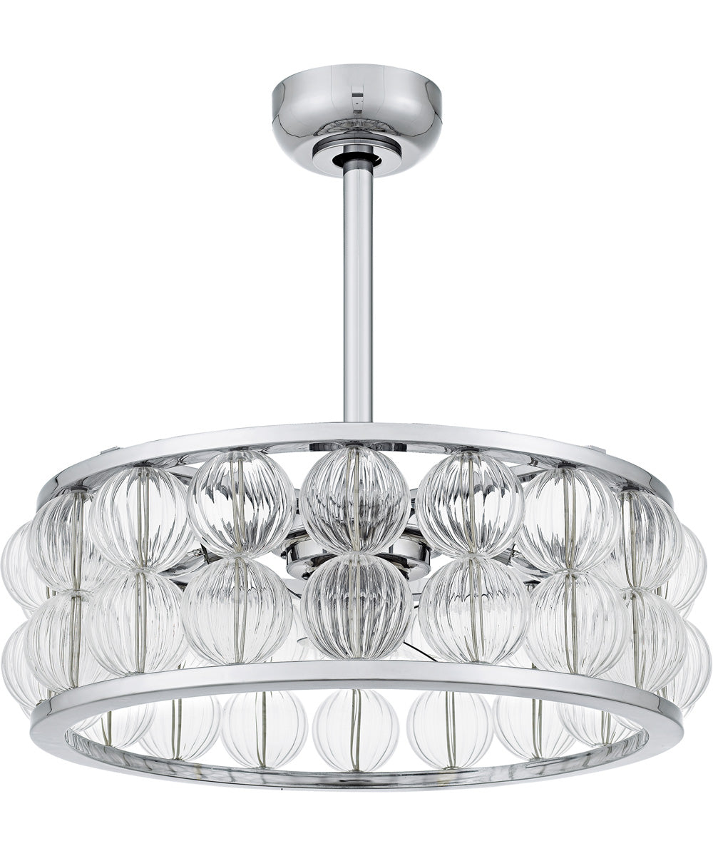 23" Terrarock 4-light Fandelier Polished Chrome