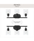 Reines 3-Light Bath Vanity with Clear Glass Shades Matte Black