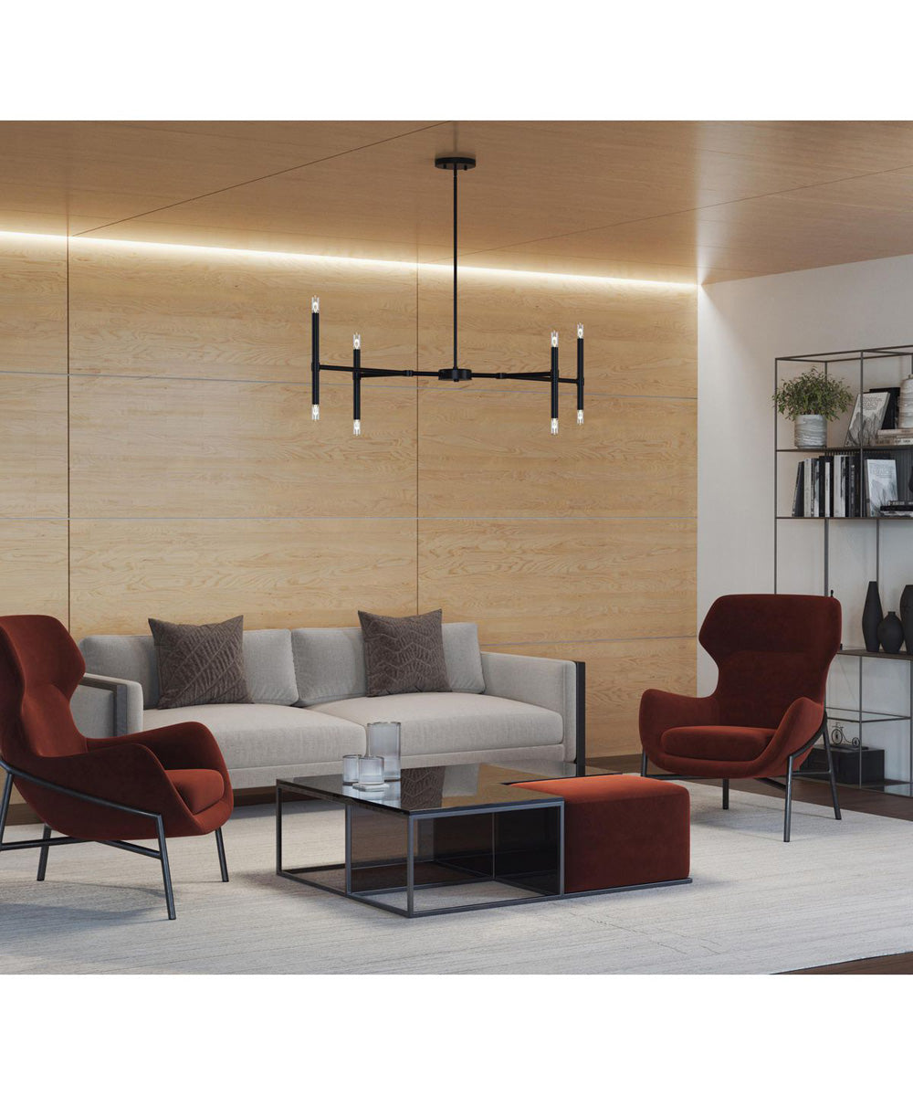 Arya 8-Light Linear Chandelier Matte Black