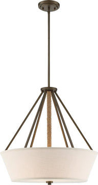 22"W Seneca 4-Light Pendant Mahogany Bronze