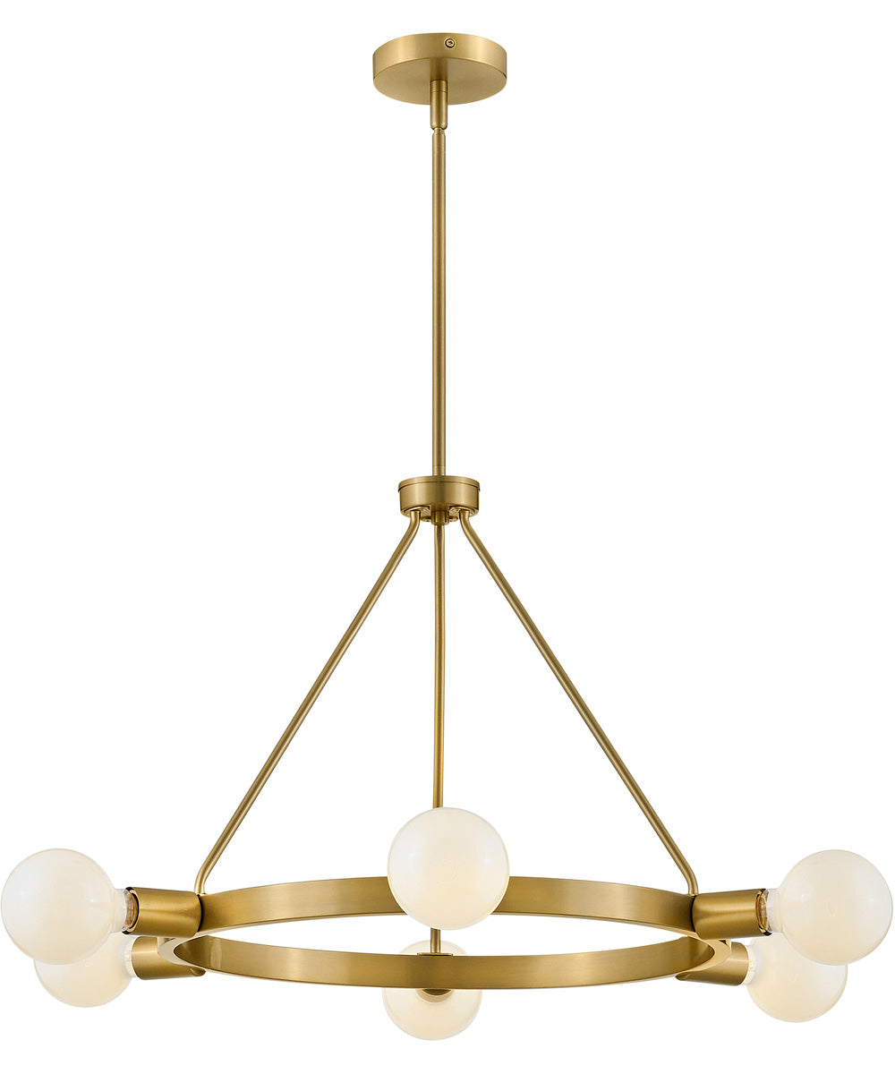 Orla 6-Light Medium Single Tier Chandelier in Lacquered Brass