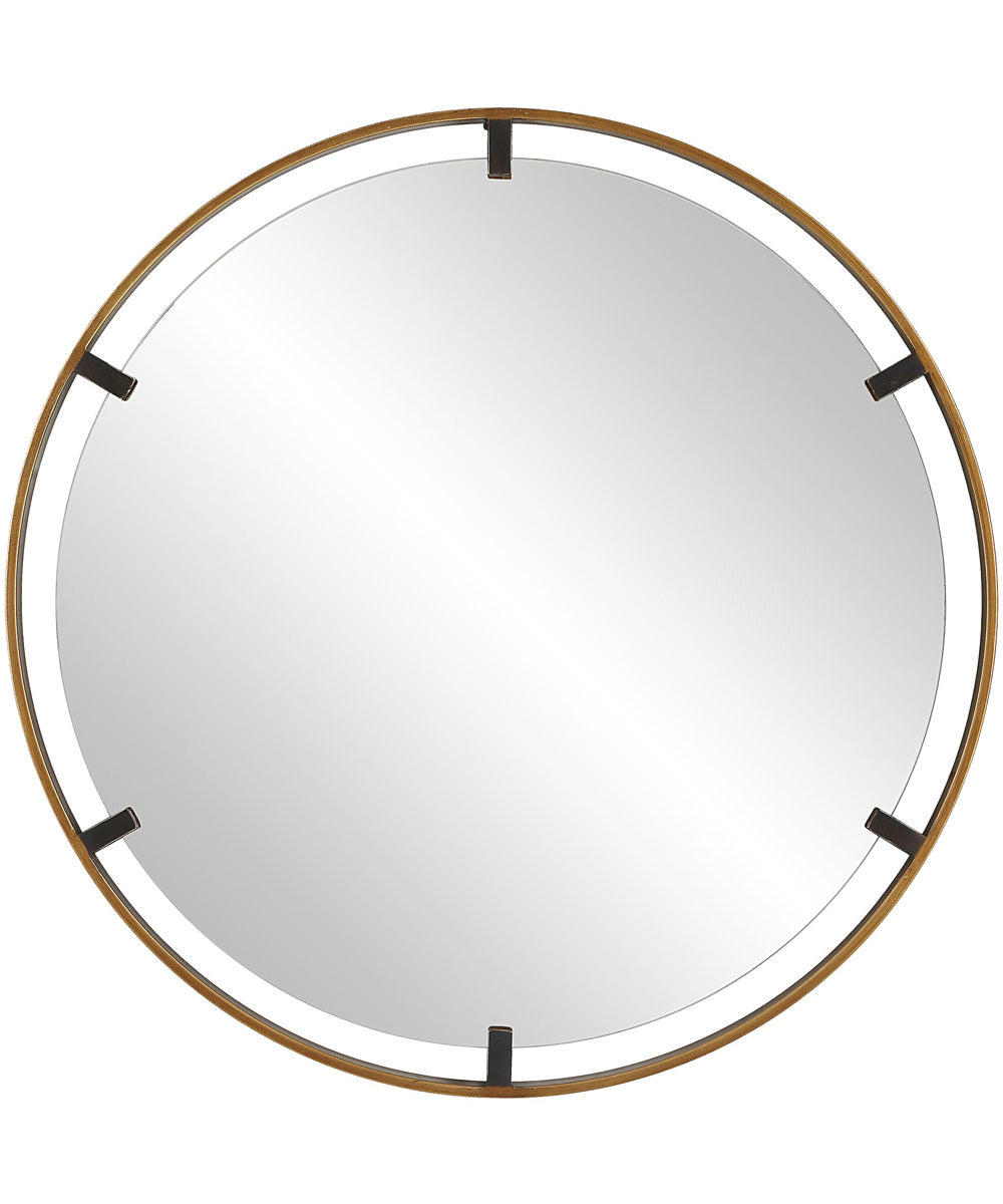 32x32" Wall Mirror with Gold Frame on Dark Bronze Clips