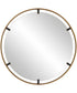 32x32" Wall Mirror with Gold Frame on Dark Bronze Clips