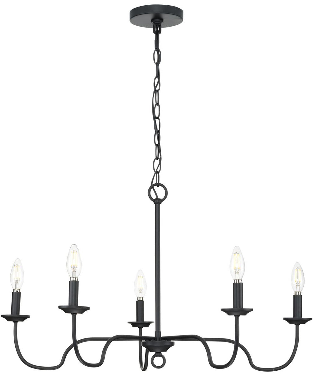 Canebrake 5-Light Chandelier Light Matte Black