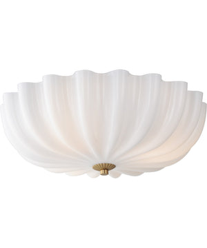 Bundt 15 inch Wall Sconce / Flush Mount White/Natural Aged Brass