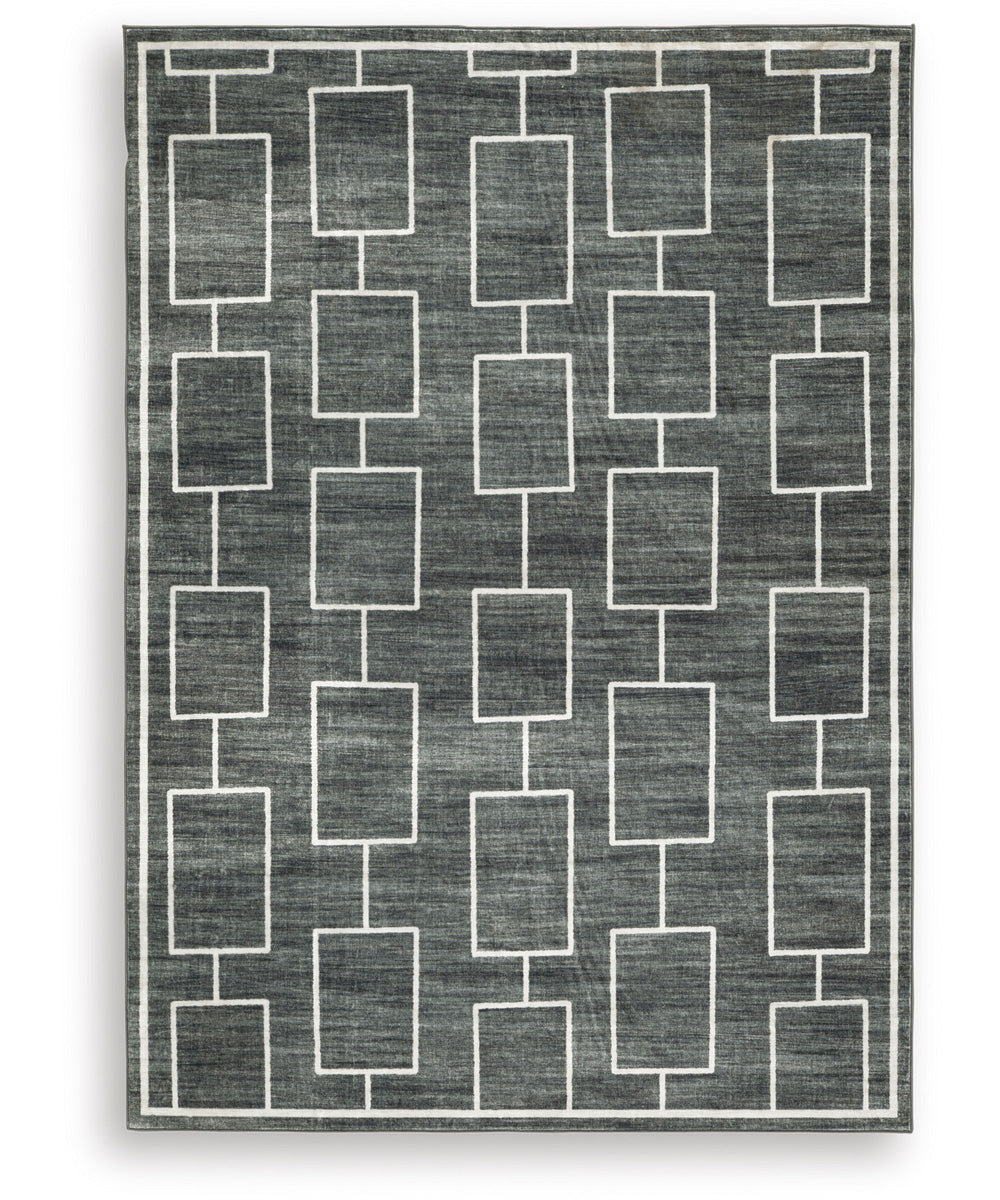 Elderland Washable Medium Rug Black/Gray
