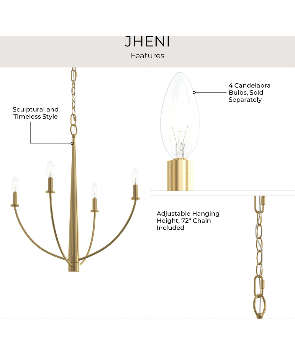 Jheni 4-Light Medium Chandelier Brushed Gold