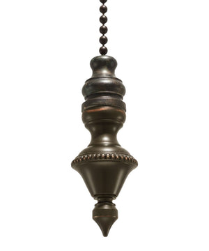 Beaded Knob Ceiling Fan Pull, 1.5"h with 12" Oiled Bronze Chain