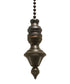 Beaded Knob Ceiling Fan Pull, 1.5"h with 12" Oiled Bronze Chain