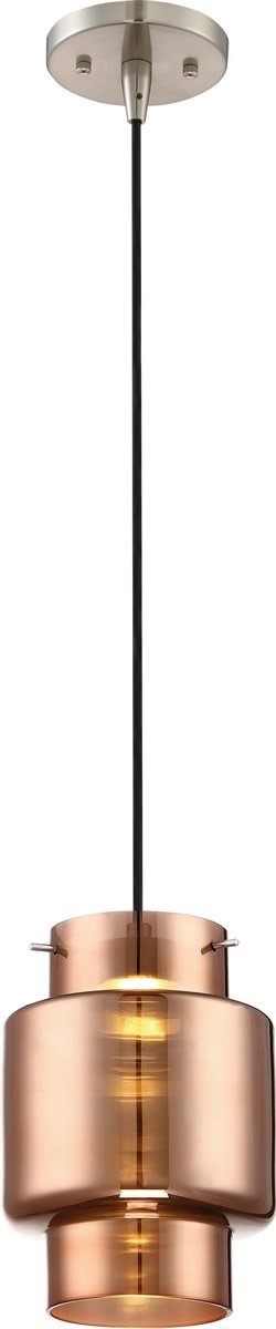 7"W Del 1-Light LED Pendant Brushed Nickel