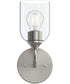 Ilia 1-Light Wall Sconce with Clear Glass Shade Brushed Nickel