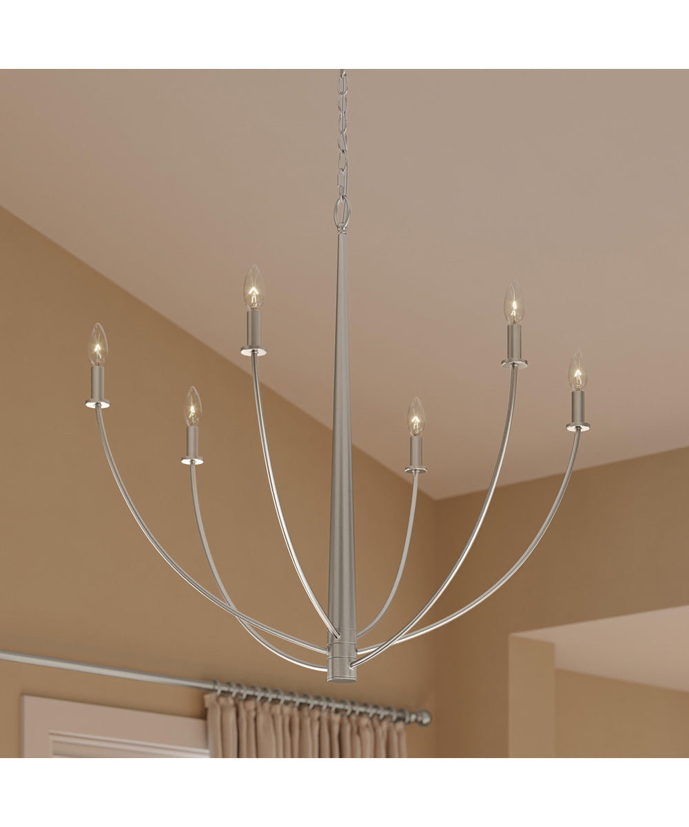Jheni 6-Light Large Chandelier Brushed Nickel