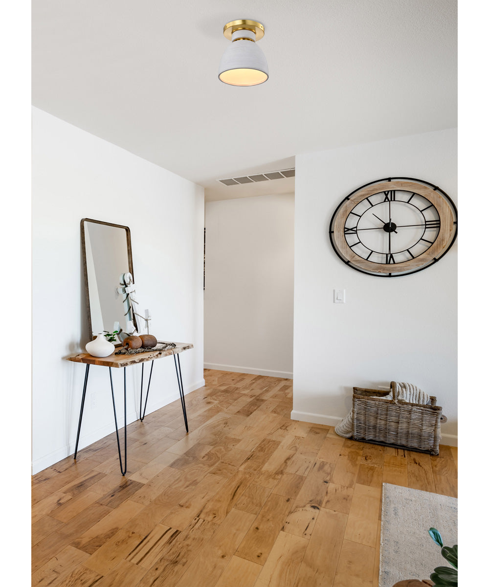 Collins 1-Light Close-to-Ceiling Brushed Brass